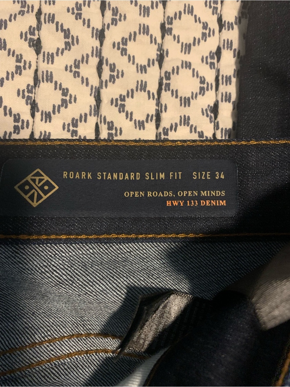 Roark Hwy 133 Denim dark blue jeans size 34 x 32 - Picture 3 of 5